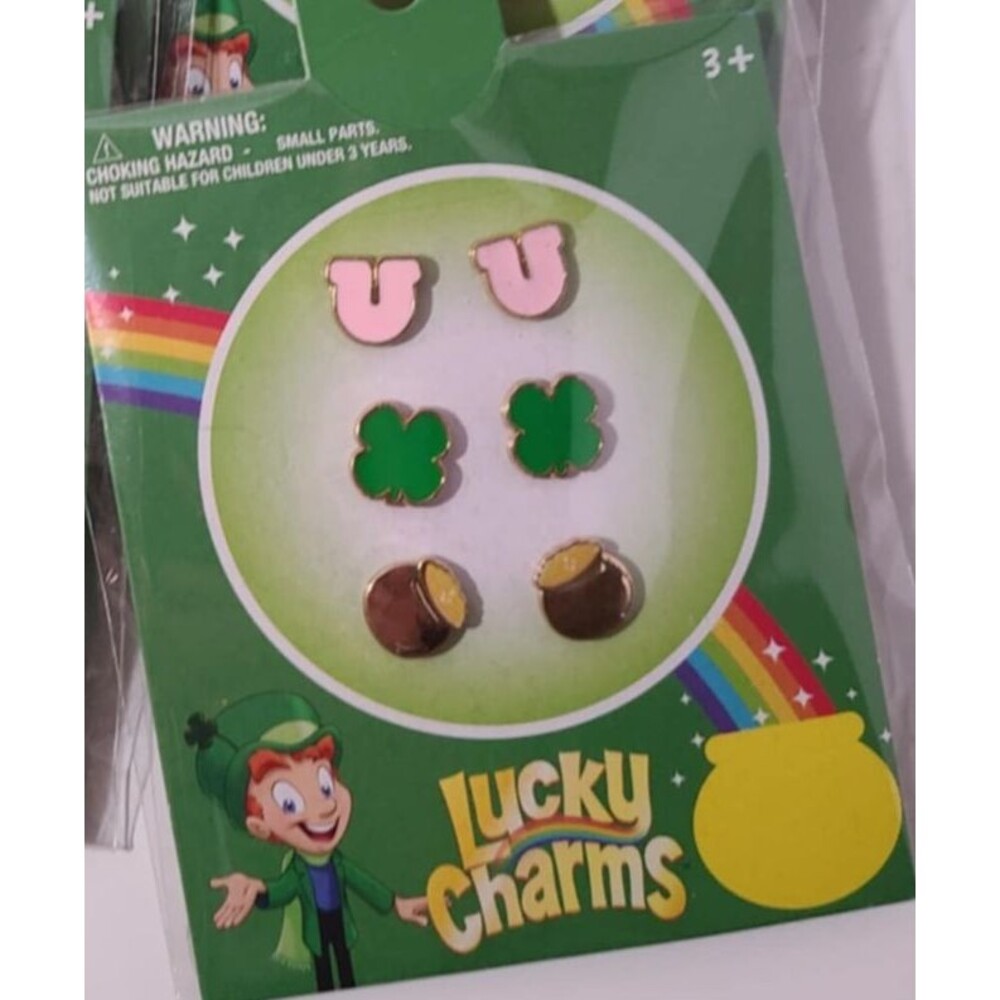 Lucky Charms Jewelry Stud 3 pairs Clover Earrings NEW NWT Her Accessories